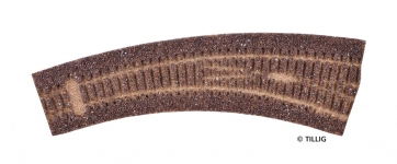 TILLIG 86521 - H0 Gleisbettung Elitegleis dunkel (braun) für Innenbogenweiche rechts 29,3°